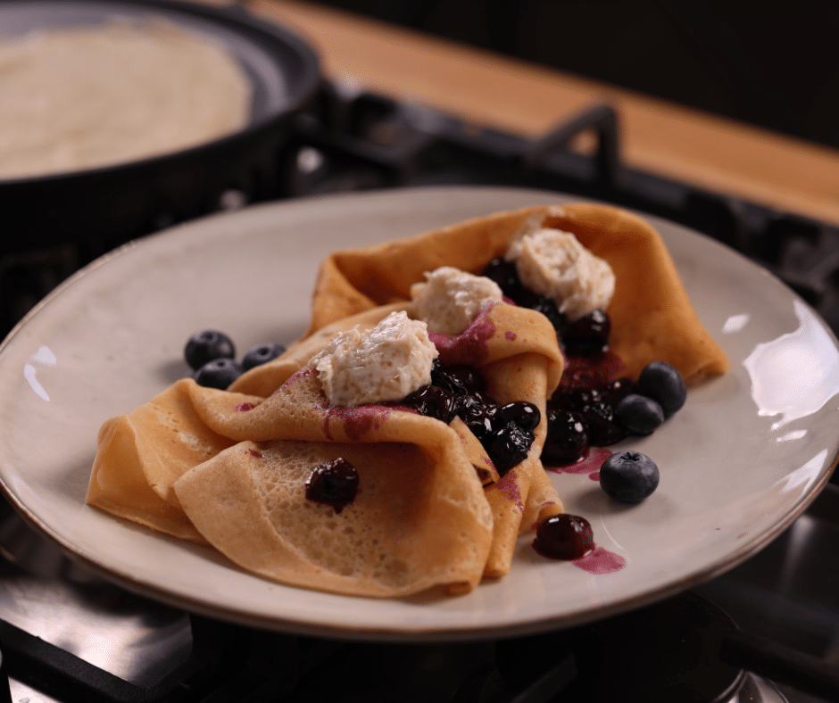 Blueberry Crêpes mit Zitronencreme