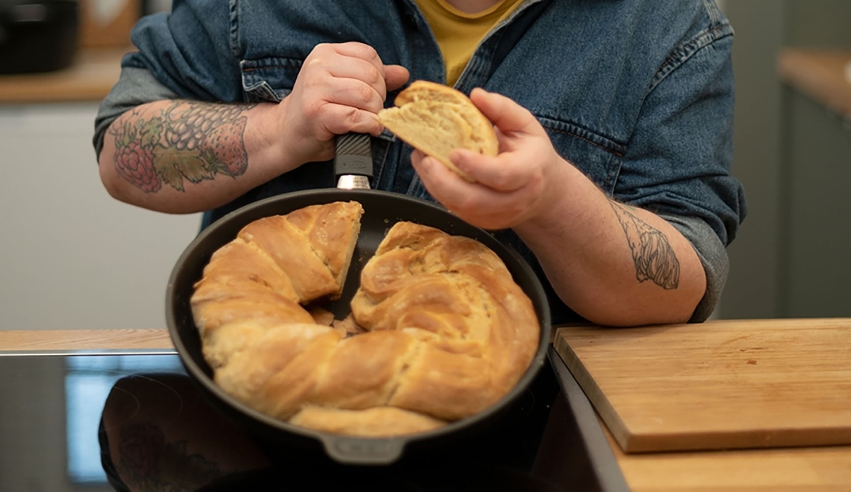 Hefezopf vegan aus der Pfanne