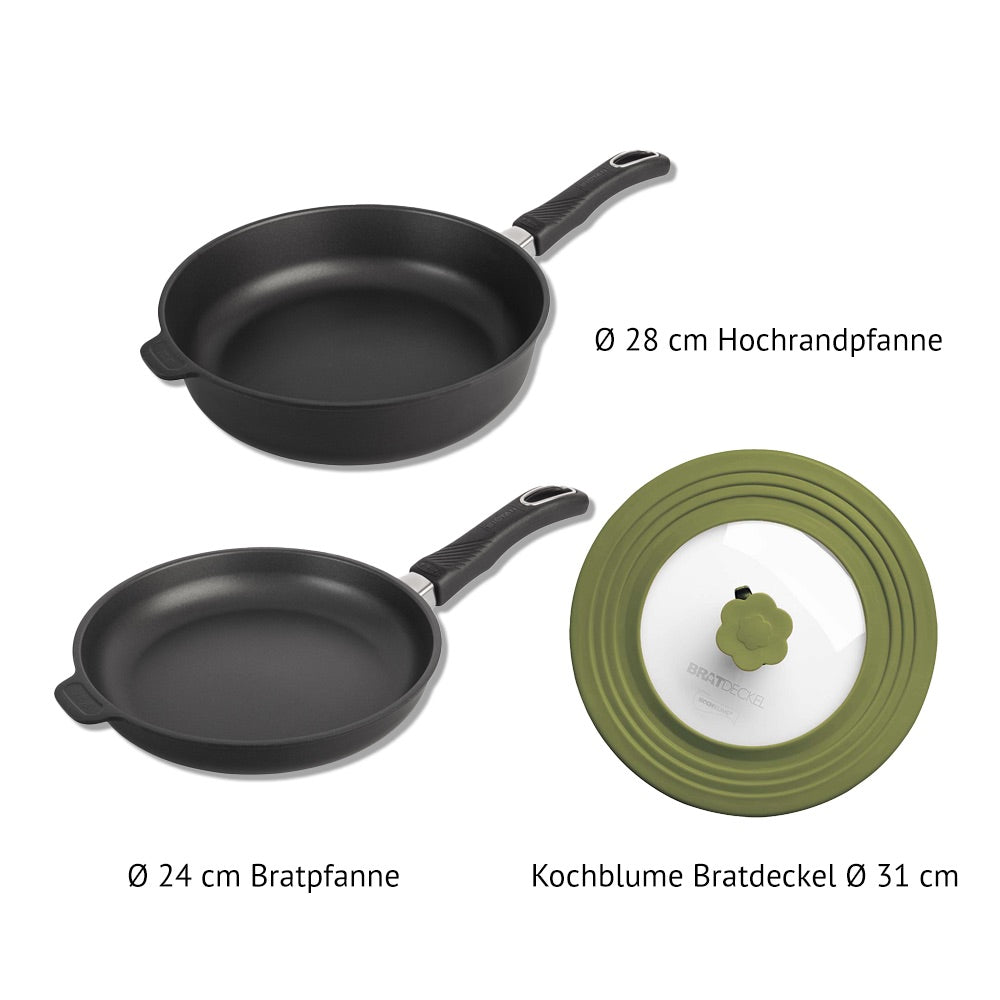 Pfannen-Set mit Bratdeckel