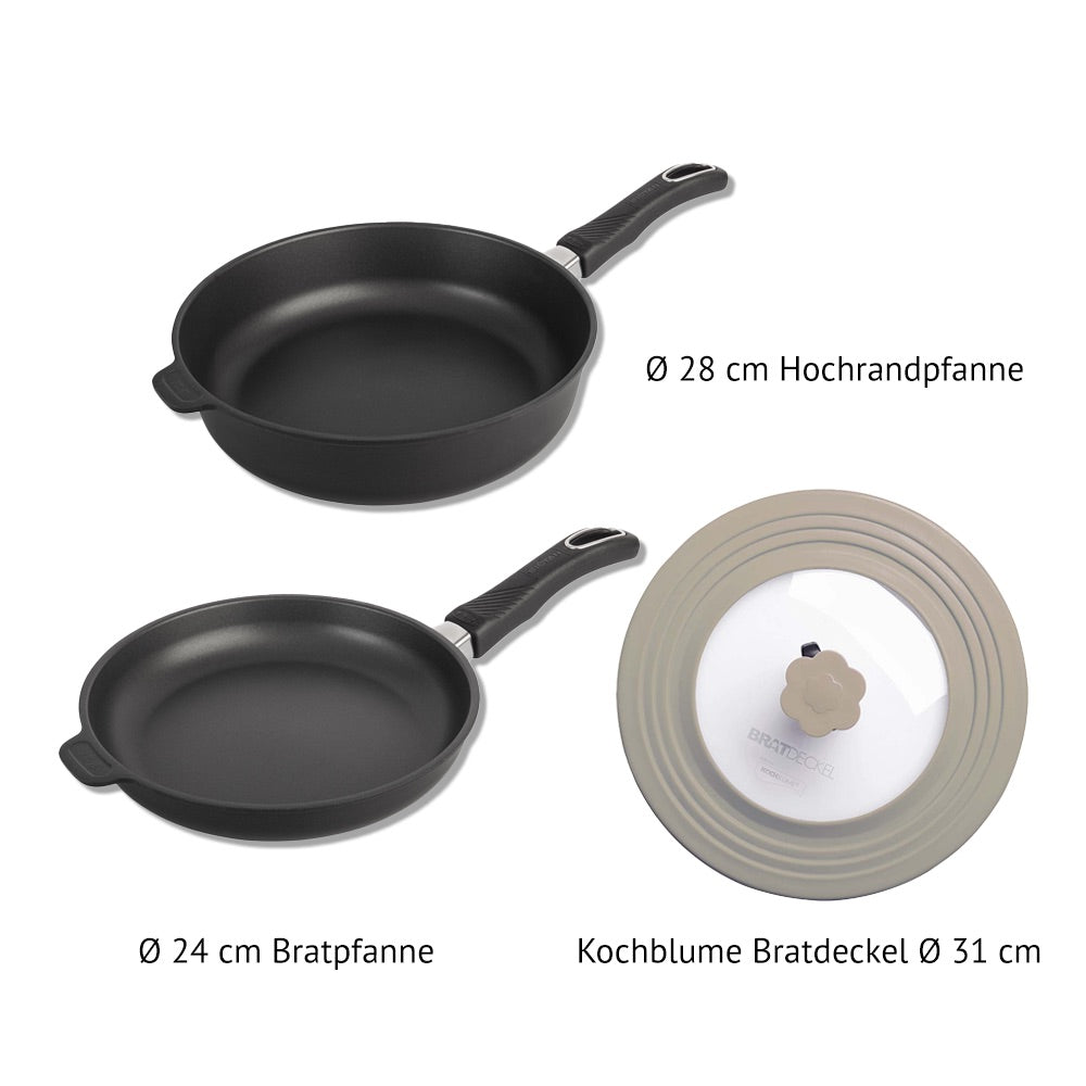 Pfannen-Set mit Bratdeckel