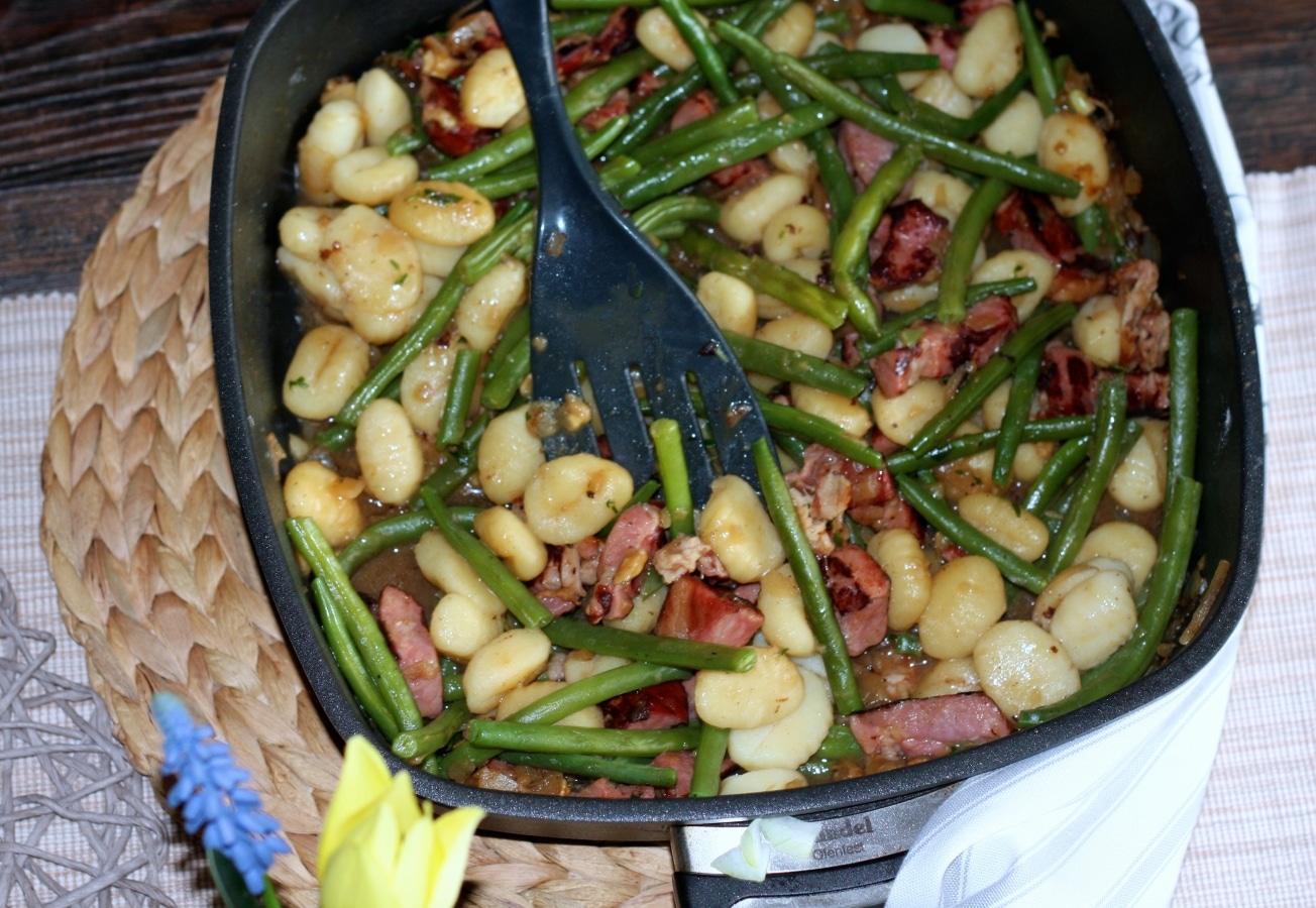 Grüne Bohnen mit Gnocchi