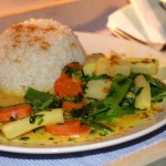 Frühlingsgemüse in Currysahnesauce mit Reis