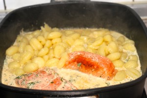 Lachs in Minzsauce mit Gnocchi