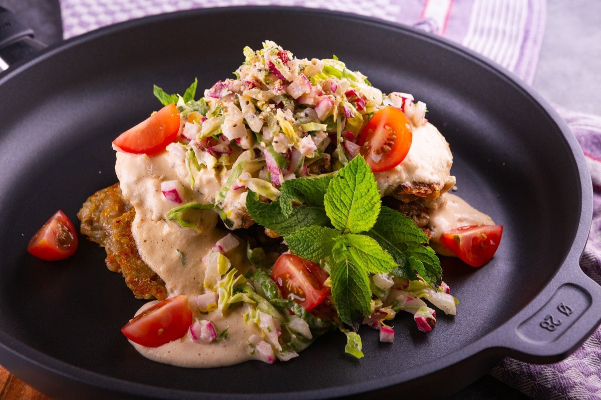 Kartoffelpuffer mit Sesamsoße