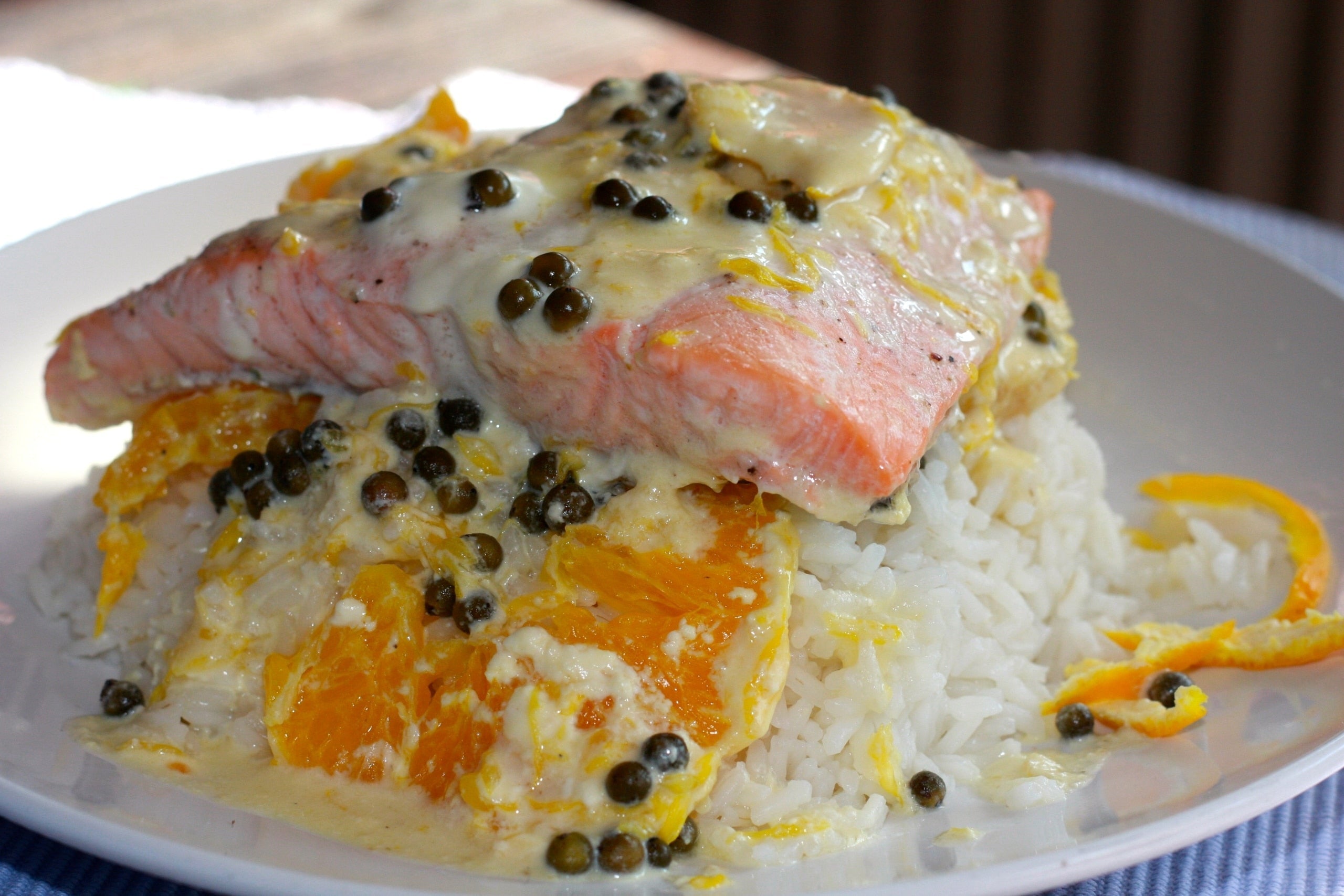 Lachs auf Orangen