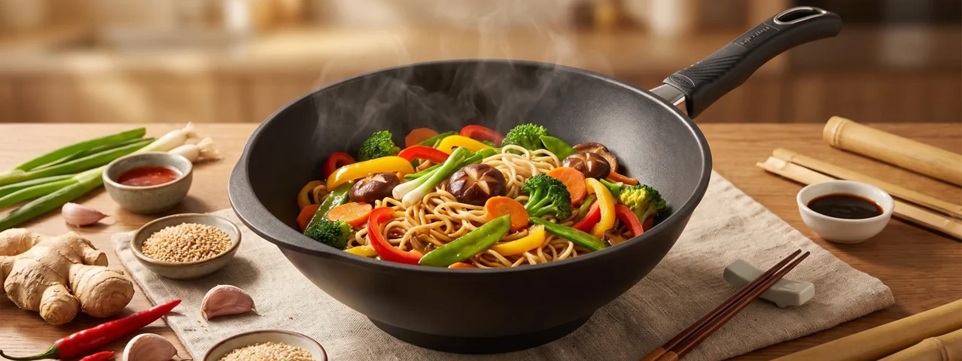 Wok Pfannen für knackiges Gemüse & vielfältige Aromen