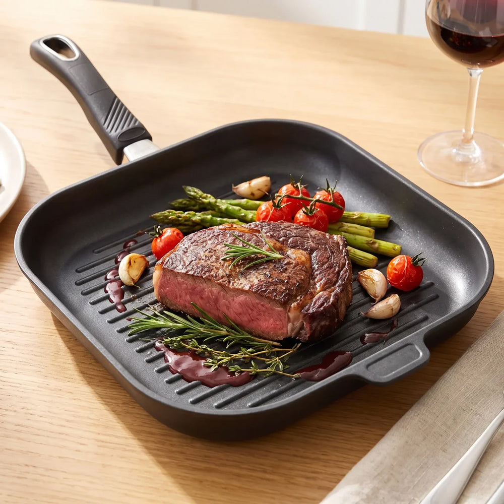 Guss-Grillpfanne eckig 28 x 28 cm
