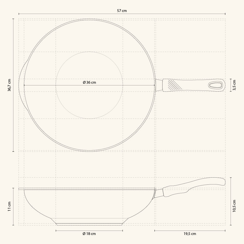Guss-Wok Pfanne Ø 36 cm