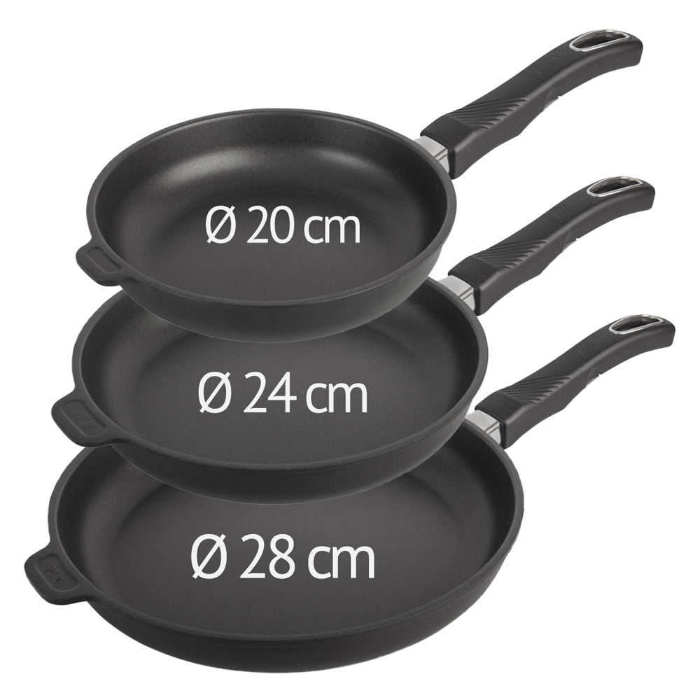 Set Guss-Bratpfannen mit abnehmbarem Stiel