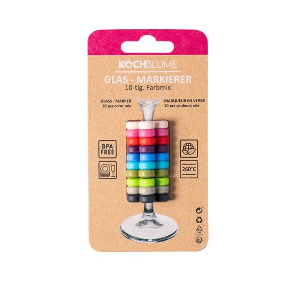 Kochblume Glasmarkierer - 10-tlg. Farbmix