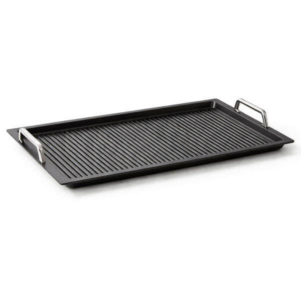 Guss Grillplatte mit Seitengriffen 53 x 33 cm - Grillboden